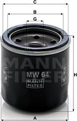 Mann-Filter MW 64 - Φίλτρο λαδιού www.spanosparts.gr
