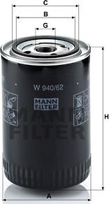 Mann-Filter W 940/62 - Φίλτρο λαδιού www.spanosparts.gr