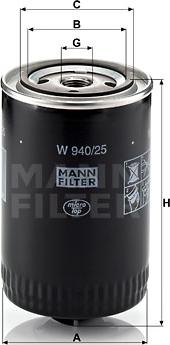 Mann-Filter W 940/25 - Φίλτρο λαδιού www.spanosparts.gr