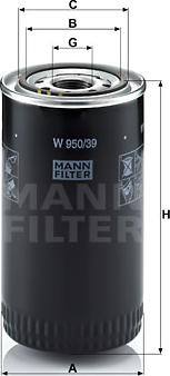 Mann-Filter W 950/39 - Φίλτρο λαδιού www.spanosparts.gr