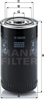 Mann-Filter W 950/26 - Φίλτρο λαδιού www.spanosparts.gr