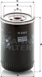 Mann-Filter W 936/5 - Φίλτρο λαδιού www.spanosparts.gr