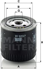 Mann-Filter W 920/7 - Φίλτρο λαδιού www.spanosparts.gr
