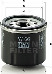 Mann-Filter W 66 - Φίλτρο λαδιού www.spanosparts.gr