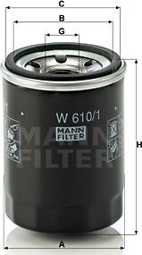 Mann-Filter W 610/1 - Φίλτρο λαδιού www.spanosparts.gr