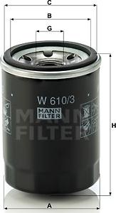 Mann-Filter W 610/3 - Φίλτρο λαδιού www.spanosparts.gr