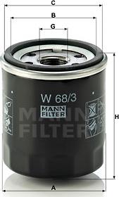Mann-Filter W 68/3 - Φίλτρο λαδιού www.spanosparts.gr