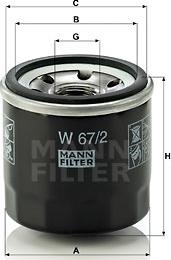 Mann-Filter W 67/2 - Φίλτρο λαδιού www.spanosparts.gr