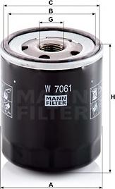 Mann-Filter W 7061 - Φίλτρο λαδιού www.spanosparts.gr