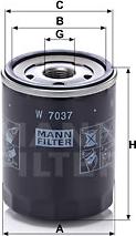Mann-Filter W 7037 - Φίλτρο λαδιού www.spanosparts.gr