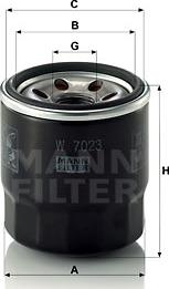 Mann-Filter W 7023 - Φίλτρο λαδιού www.spanosparts.gr