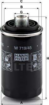 Mann-Filter W 719/45 - Φίλτρο λαδιού www.spanosparts.gr