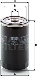 Mann-Filter W 719/4 - Φίλτρο λαδιού www.spanosparts.gr