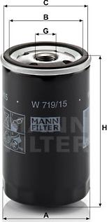 Mann-Filter W 719/15 - Φίλτρο λαδιού www.spanosparts.gr