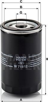 Mann-Filter W 719/12 - Φίλτρο λαδιού www.spanosparts.gr