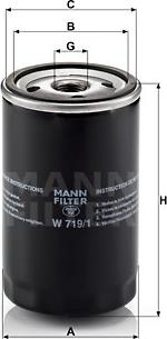 Mann-Filter W 719/1 - Φίλτρο λαδιού www.spanosparts.gr