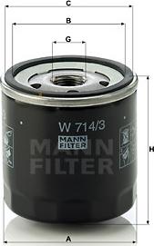 Mann-Filter W 714/3 - Φίλτρο λαδιού www.spanosparts.gr