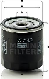 Mann-Filter W 714/2 - Φίλτρο λαδιού www.spanosparts.gr