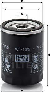 Mann-Filter W 713/9 - Φίλτρο λαδιού www.spanosparts.gr