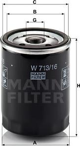 Mann-Filter W 713/16 - Φίλτρο λαδιού www.spanosparts.gr