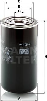 Mann-Filter WD 950/4 - Υδραυλ. φίλτρο, αυτόμ. κιβ. ταχυτ. www.spanosparts.gr