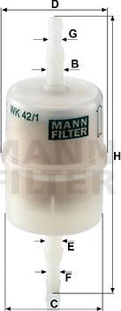 Mann-Filter WK 42/1 - Φίλτρο καυσίμου www.spanosparts.gr