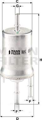 Mann-Filter WK 69 - Φίλτρο καυσίμου www.spanosparts.gr
