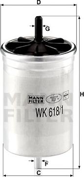 Mann-Filter WK 618/1 - Φίλτρο καυσίμου www.spanosparts.gr