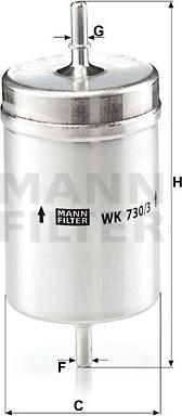 Mann-Filter WK 730/3 - Φίλτρο καυσίμου www.spanosparts.gr
