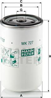 Mann-Filter WK 727 - Φίλτρο καυσίμου www.spanosparts.gr