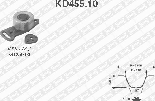 SNR KD455.10 - Σετ οδοντωτού ιμάντα www.spanosparts.gr